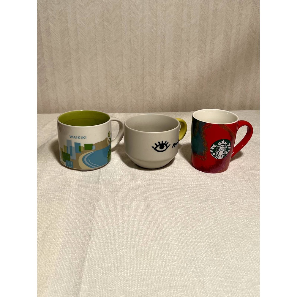 Lot of 3 Starbucks Coffee Tea Cup Ceramic